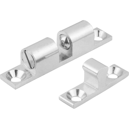 Kipp Double Ball Catch, A=58 68, 4X13X15, Brass Chromed, Comp:Ball Stainless Steel K0583.70